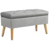Tapecirana klupa s prostorom za odlaganje 80 × 35 × 42 cm, siva