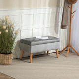 Tapecirana klupa s prostorom za odlaganje 80 × 35 × 42 cm, siva
