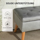 Tapecirana klupa s prostorom za odlaganje 80 × 35 × 42 cm, siva