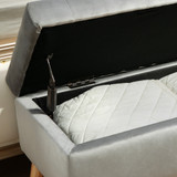 Tapecirana klupa s prostorom za odlaganje 80 × 35 × 42 cm, siva