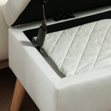 Tapacirana klupa s prostorom za odlaganje 80 × 35 × 42 cm, bijela