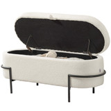 Klupa s prostorom za odlaganje 114,5 × 40 × 48 cm, krem bijela