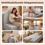 Trodijelni sklopivi madrac 200 × 90 × 15 cm, svijetlosiva
