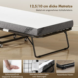 Sklopivi krevet za goste 200 × 80 × 42,5 cm, bijelo-crni
