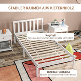 Krevet 208 × 96 × 70 cm s uzglavljem i podnicom, bijeli