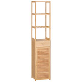 Ormarić za kupatilo s 3 police i ladicom 32 × 30 × 163 cm, prirodna boja