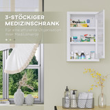 Ormarić za lijekove s bravom 30 × 14 × 46 cm, bijeli