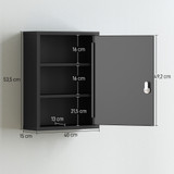 Ormarić za lijekove sa bravom 40 × 15 × 53,5 cm, crni