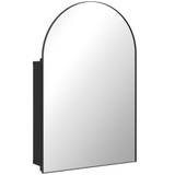 Ormarić za kupatilo s ogledalom i 3 police 50 × 12 × 76 cm, crni
