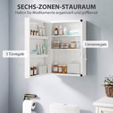 Ormarić za lijekove s bravom i 6 pregrada 40 × 18 × 60 cm, bijeli