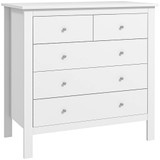 Komoda s 5 ladica 79 × 39,5 × 80,5 cm, bijela