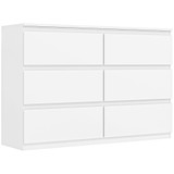 Komoda sa 6 ladica 112 × 34 × 75 cm, bijela