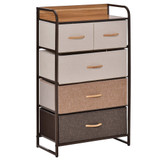 Komoda s 5 platnenih ladica 58 × 29 × 99 cm, smeđa, siva ili bež