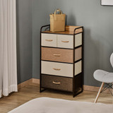 Komoda s 5 platnenih ladica 58 × 29 × 99 cm, smeđa, siva ili bež