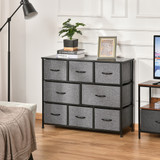 Komoda s 8 tekstilnih ladica 100 × 30 × 78,5 cm, tamnosiva