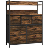 Komoda s 7 tekstilnih ladica i 2 police 79 × 29 × 101 cm, smeđa