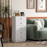 Komoda s 5 ladica 47 × 29 × 95 cm, bijela