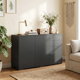 Komoda s 2 ladice i 3 pretinca 117 × 36 × 74 cm, crna