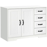 Komoda s 4 ladice i ormarićem 105 × 40 × 76 cm, bijela