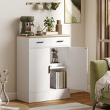 Komoda s 2 ladice i ormarićem 68,6 × 35 × 90,3 cm, bijela i drvo