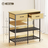 Komoda s 2 ladice i 3 otvorene police 90 × 40 × 91 cm, boja drveta