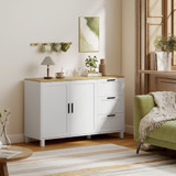 Komoda s 3 ladice i ormarićem 120 × 38 × 76 cm, bijela