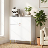 Komoda s 4 vrata i 6 odjeljaka 105,4 × 40,5 × 122,4 cm, krem bijela