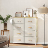 Komoda s 8 ladica od tkanine 86 × 30 × 94,5 cm, bež