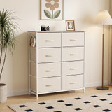 Komoda s 8 tekstilnih ladica 80 × 30 × 94,5 cm, bež