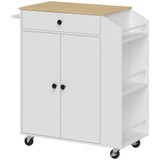 Kuhinjska kolica s ladicom i ormarićem 82 × 38 × 86,5 cm, bijela/hrast