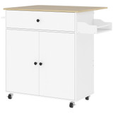 Kuhinjska kolica s ladicom i ormarićem 106 × 42 × 87 cm, bijela/hrast