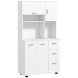 Kuhinjski ormar s 3 ladice i 3 police 89 × 39,5 × 168 cm, bijeli