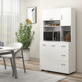 Kuhinjski ormar s 3 ladice i 3 police 89 × 39,5 × 168 cm, bijeli