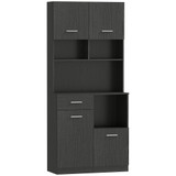 Kuhinjski ormar s ladicom i vratima s tihim zatvaranjem 80 × 35 × 180 cm, crni