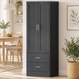 Kuhinjski ormar s 8 polica na vratima 60 × 40 × 159 cm, crni