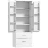 Kuhinjski ormar s 2 ladice i 8 polica na vratima 60 × 40 × 159 cm, bijeli
