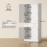 Kuhinjski ormar s 4 vrata i ladicom 80 × 39,5 × 186,4 cm, bijeli