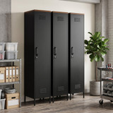 Metalni ormar s 4 podesive police 35 × 46 × 183 cm, crni