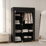 Ormar od tkanine s 6 polica i šipkom 103 × 43 × 162,5 cm, crni