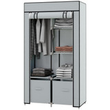 Tekstilni ormar za odjeću s 2 ladice 83 × 42,5 × 169,5 cm, svijetlosiva