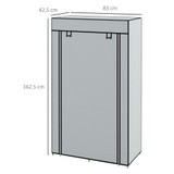Tekstilni ormar za odjeću s 2 ladice 83 × 42,5 × 169,5 cm, svijetlosiva