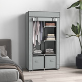 Tekstilni ormar za odjeću s 2 ladice 83 × 42,5 × 169,5 cm, svijetlosiva