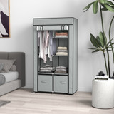 Tekstilni ormar za odjeću s 2 ladice 83 × 42,5 × 169,5 cm, svijetlosiva