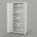 Metalni ormar za dokumente s 5 polica 80 × 40 × 180 cm, bijeli