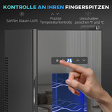 Vinski frižider za 12 boca sa staklenim vratima i LED osvjetljenjem, crni