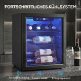Hladnjak za vino za 16 boca, 48 l, sa staklenim vratima i LED svjetlom, crni