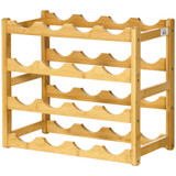 Polica za vino od bambusa za 16 boca 43 × 23,5 × 38 cm, prirodna