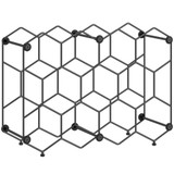 Polica za vino za 13 boca saćastog dizajna 43 × 15,5 × 31 cm, crna