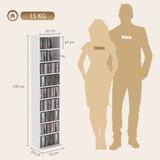 Polica za CD i DVD s 9 nivoa 33 × 24 × 140 cm, bijela
