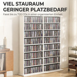 Polica za CD i DVD s 16 pretinaca 106,5 × 24 × 126,3 cm, bijela